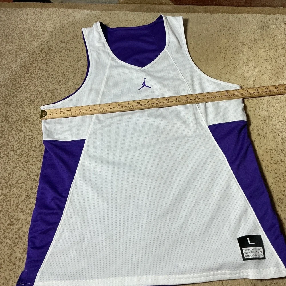 Jordan Reversible Basketball‎ Jersey White Purple Mesh Tank Top 865848-545 Large